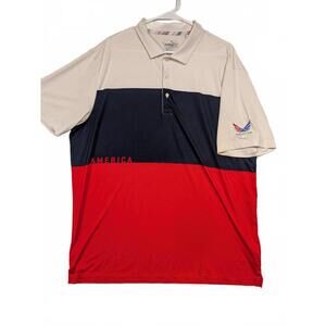 Puma America Colorblock Polo Shirt Short Sleeve Golf Casual Mens XL